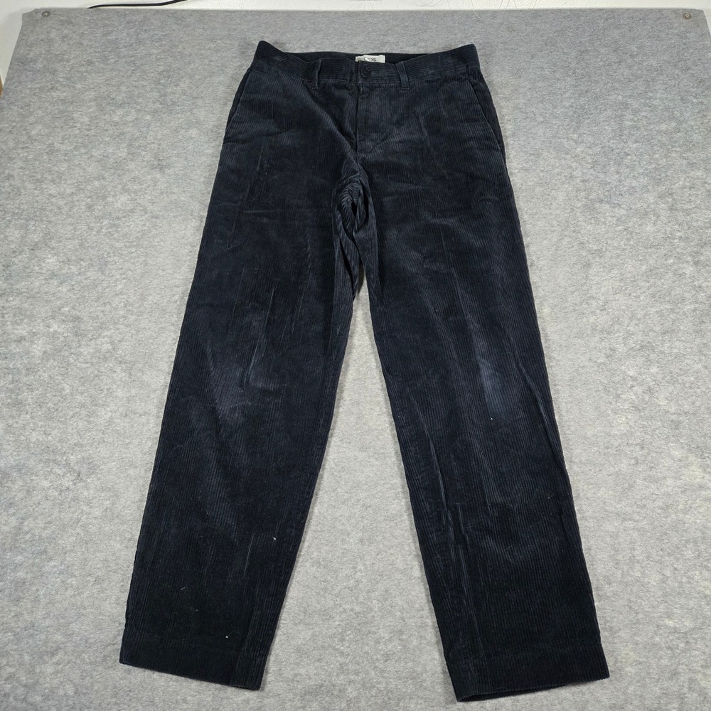 COS Mens Black Corduroy Straight Leg Trousers 30R